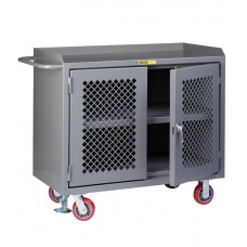 Little Giant 48" Wide Mobile Bench Cabinet MBP32D-2448-FL with Perforated Doors Steel Top Little Giant 48" Wide Mobile Bench Cabinet MBP32D-2448-FL with Perforated Doors Steel Top