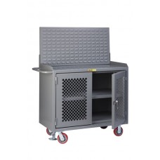 Little Giant 48" Wide Mobile Bench Cabinets MBP32D-FL-LP with Clearview Doors & Louvered Panel Little Giant 48" Wide Mobile Bench Cabinets MBP32D-FL-LP with Clearview Doors & Louvered Panel