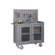 Little Giant 48" Wide Mobile Bench Cabinets MBP32D-FL-PB with Clearview Doors & Pegboard Tool Storage Little Giant 48" Wide Mobile Bench Cabinets MBP32D-FL-PB with Clearview Doors & Pegboard Tool Storage
