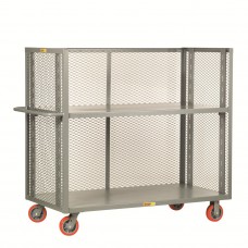Little Giant 3-Sided Adjustable Shelf Truck - Mesh Sides T2-A-2460-6PY, 24 x 60 Little Giant 3-Sided Adjustable Shelf Truck - Mesh Sides T2-A-2460-6PY, 24 x 60