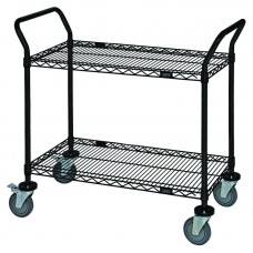 Black Utility Cart (24x48) 2 shelves Black Utility Cart (24x48) 2 shelves