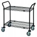 Black Utility Cart (18x48) 2 shelves
