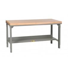 Little Giant Welded Steel Workbench with Butcher Block Top Adjustable Height WSJ2-3060-AH, 30 x 60 Little Giant Welded Steel Workbench with Butcher Block Top Adjustable Height WSJ2-3060-AH, 30 x 60