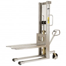 Interthor Stainless Steel Stacker & Positioner (Manual Lift/Manual Push) Fork Over Interthor Stainless Steel Stacker & Positioner (Manual Lift/Manual Push) Fork Over