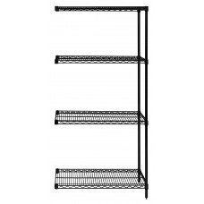 AD54-1248BK Add-On Unit Black, 4 Shelf, 12" x 48" x 54" AD54-1248BK Add-On Unit Black, 4 Shelf, 12" x 48" x 54"