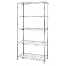 Quantum WR54-1430C-5 Wire Shelving (5 Shelf) 14" x 30" x 54" - Chrome Quantum WR54-1430C-5 Wire Shelving (5 Shelf) 14" x 30" x 54" - Chrome