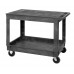 Plastic Flat Top Service Cart PFTC4026-33-2 (40" x 26" x 32-1/2") 2 Shelves