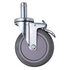 Caster WR-00H Four Swivel 5" Polyurethane Casters, 2 with brake